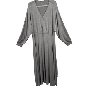 Soft Surroundings Women's Plus 1X Delphi Gray Knit‎ Dolman Draped Maxi
Dress